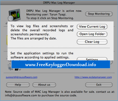 Screenshot of Mac Remote Keylogger